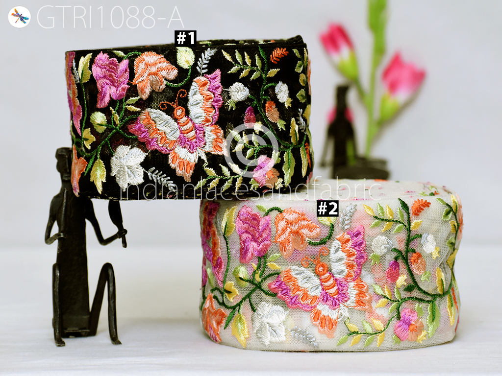 Use our exclusive embroidered ribbon and other emblishments for designing  bohemian bags
